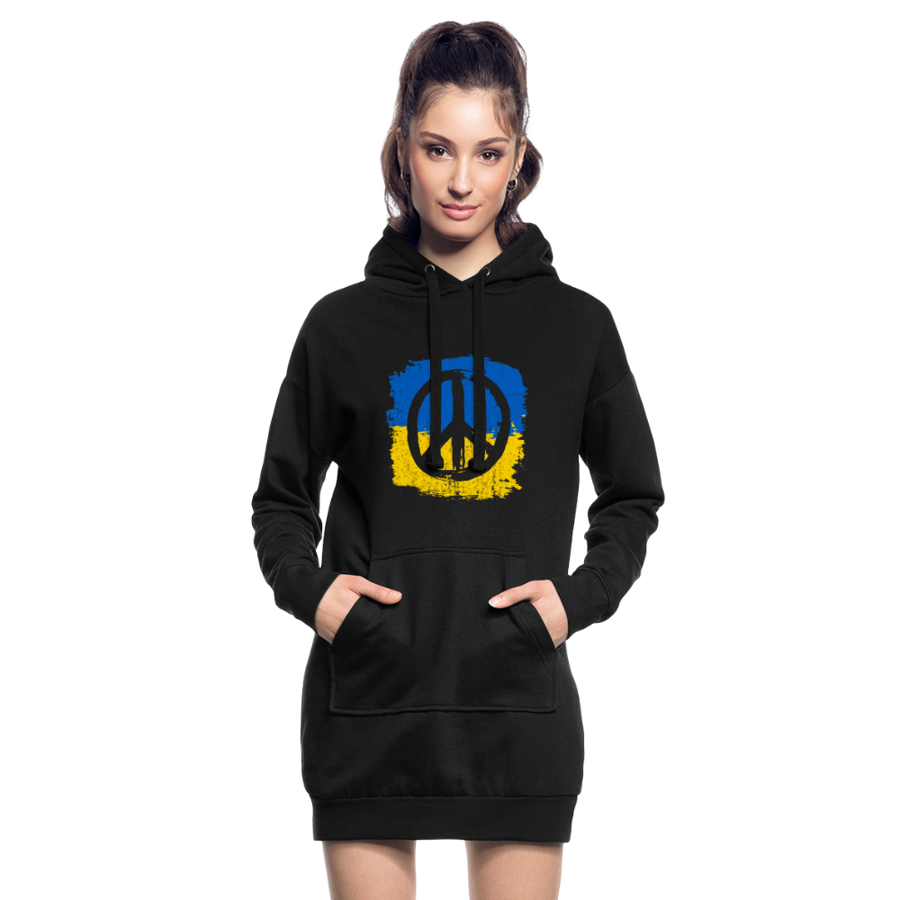 Sudadera vestido con capucha"peace bird outline" - black