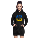 Sudadera vestido con capucha"peace bird outline" - black