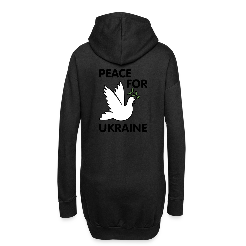 Sudadera vestido con capucha"peace bird outline" - black
