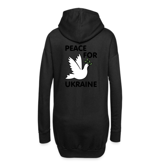 Sudadera vestido con capucha"peace bird outline" - black