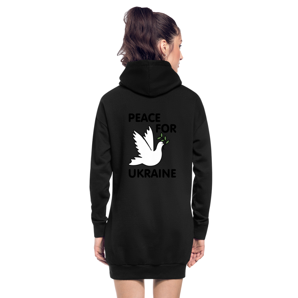 Sudadera vestido con capucha"peace bird outline" - black