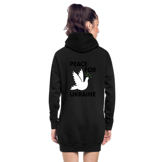 Sudadera vestido con capucha"peace bird outline" - black