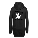 Sudadera vestido con capucha"peace bird outline" - black