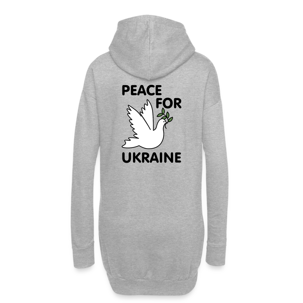 Sudadera vestido con capucha"peace bird outline" - heather grey
