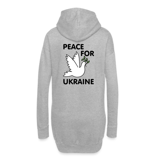 Sudadera vestido con capucha"peace bird outline" - heather grey