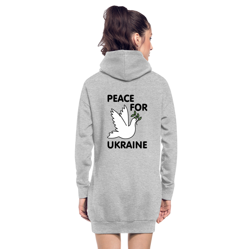 Sudadera vestido con capucha"peace bird outline" - heather grey