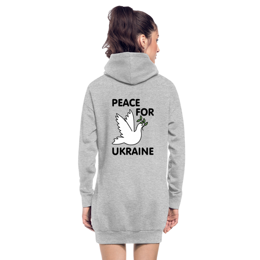 Sudadera vestido con capucha"peace bird outline" - heather grey