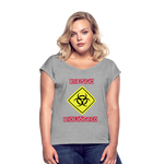 Camiseta con manga enrollada mujer"riesgo biologico" - heather grey