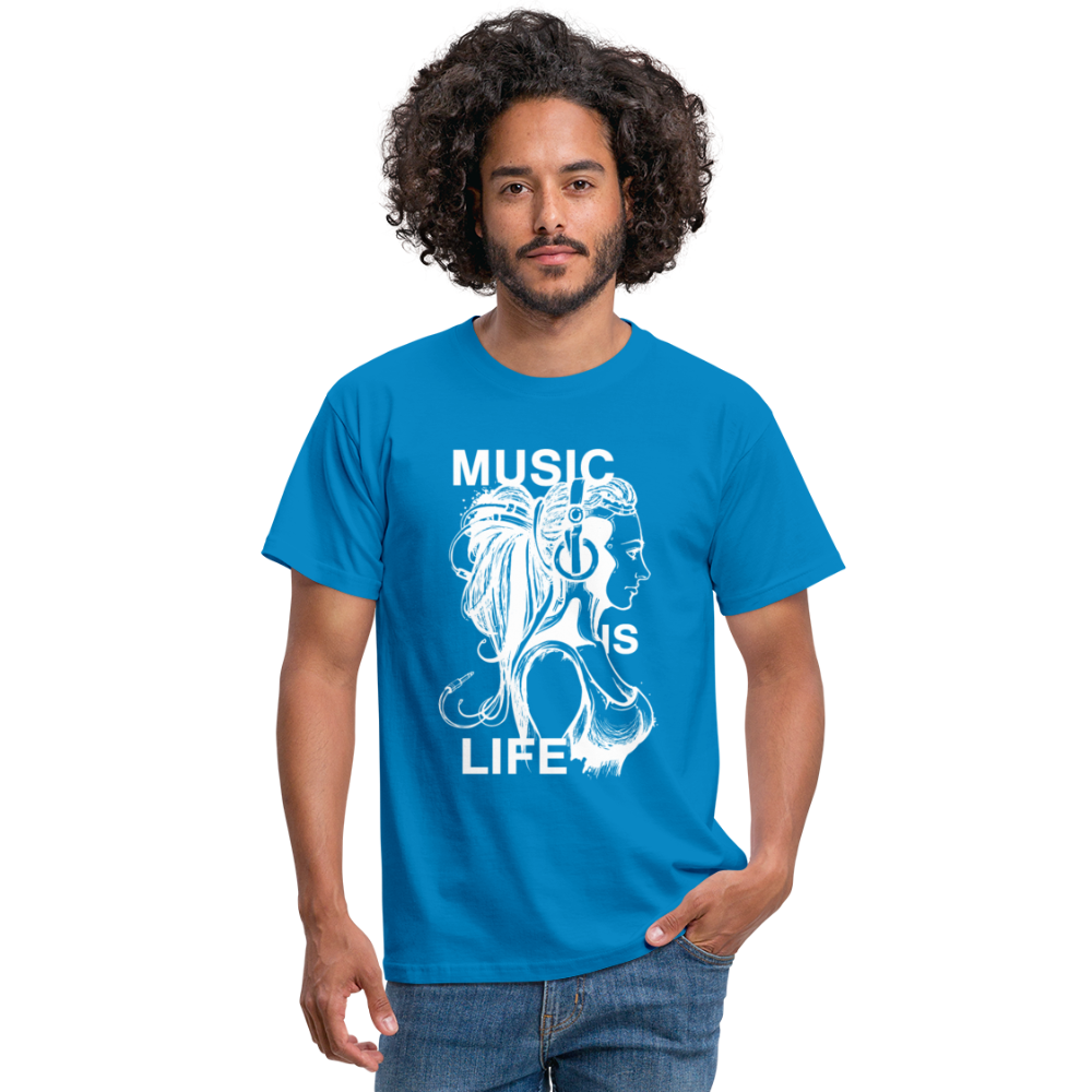 Camiseta hombre"music life" - royal blue