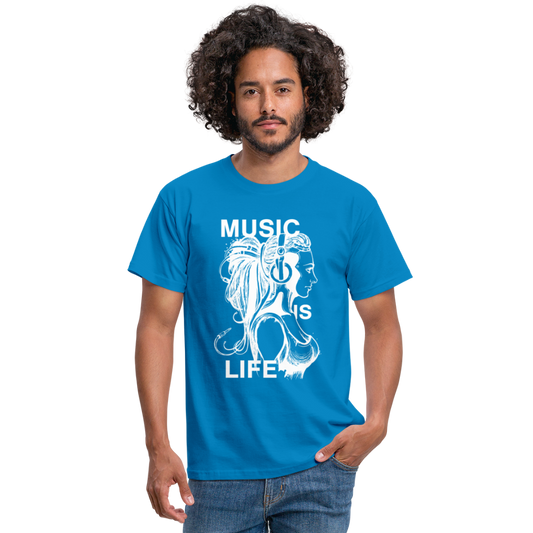 Camiseta hombre"music life" - royal blue