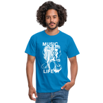 Camiseta hombre"music life" - royal blue