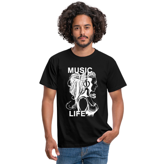 Camiseta hombre"music life" - black
