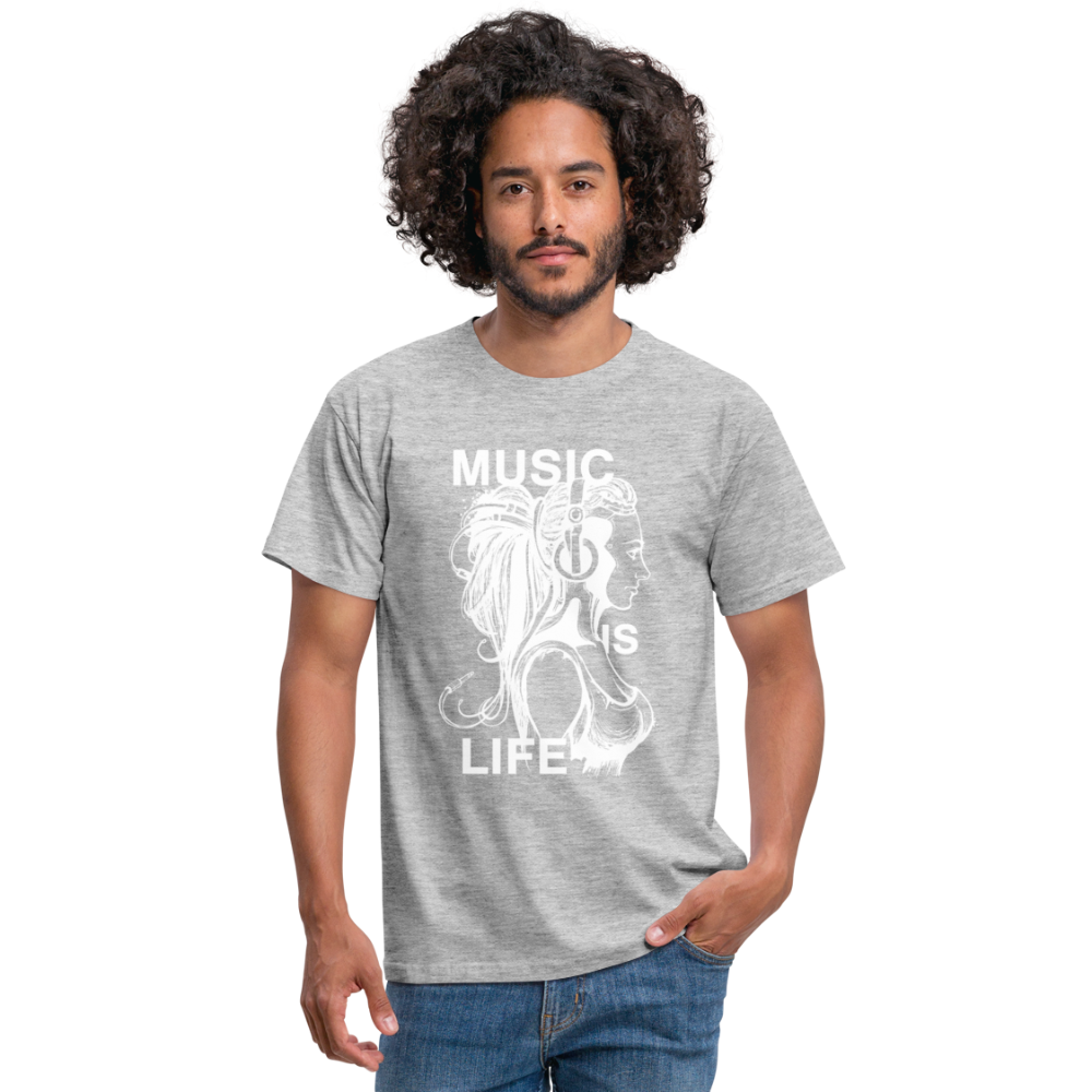 Camiseta hombre"music life" - heather grey