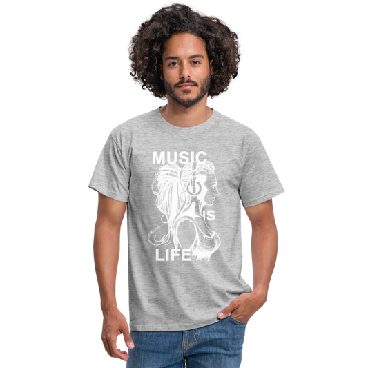 Camiseta hombre"music life" - heather grey