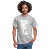 Camiseta hombre"music life" - heather grey