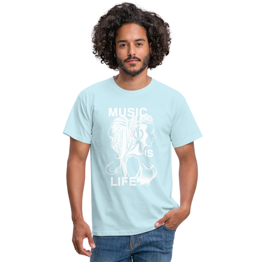 Camiseta hombre"music life" - sky