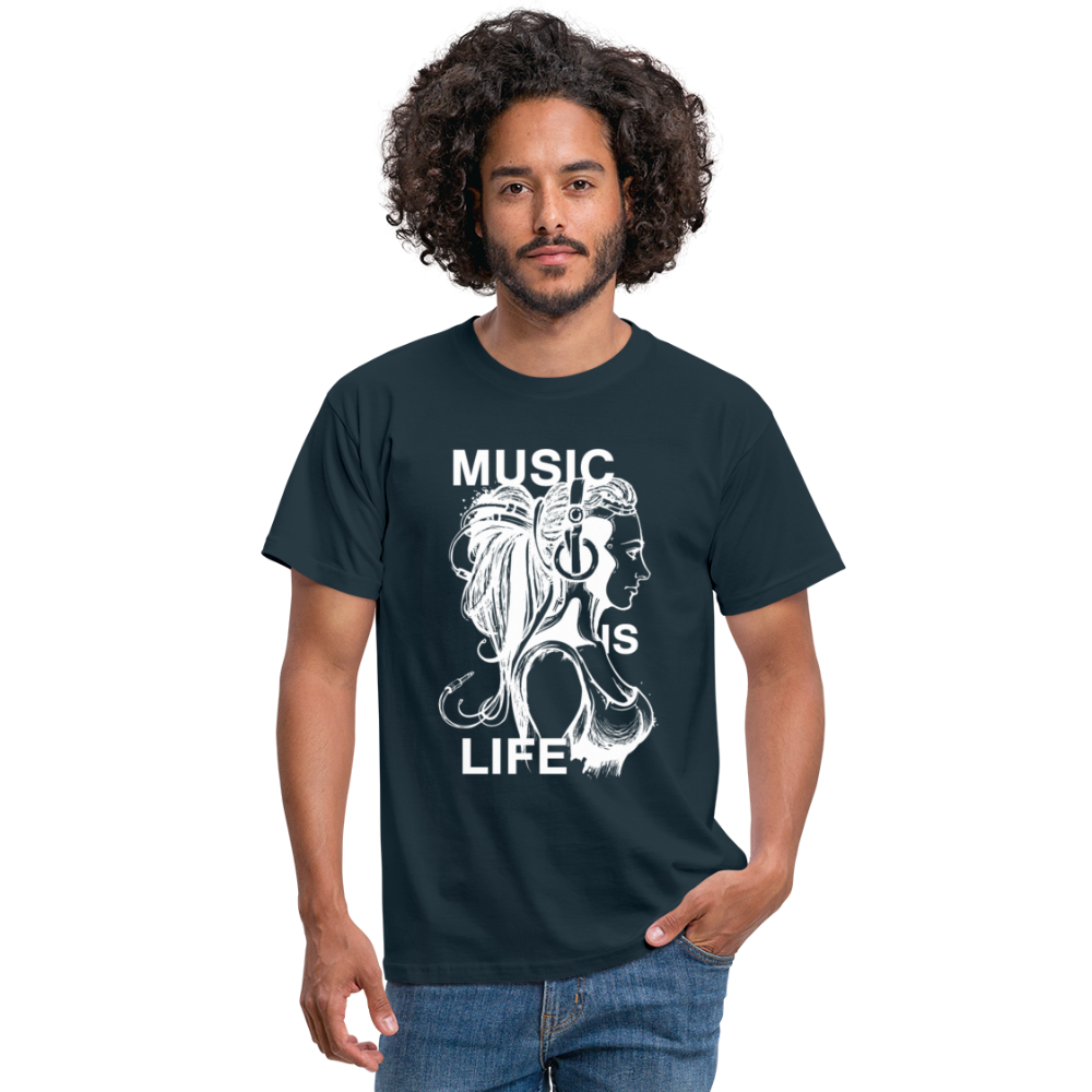 Camiseta hombre"music life" - navy