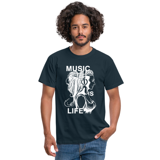 Camiseta hombre"music life" - navy