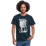 Camiseta hombre"music life" - navy