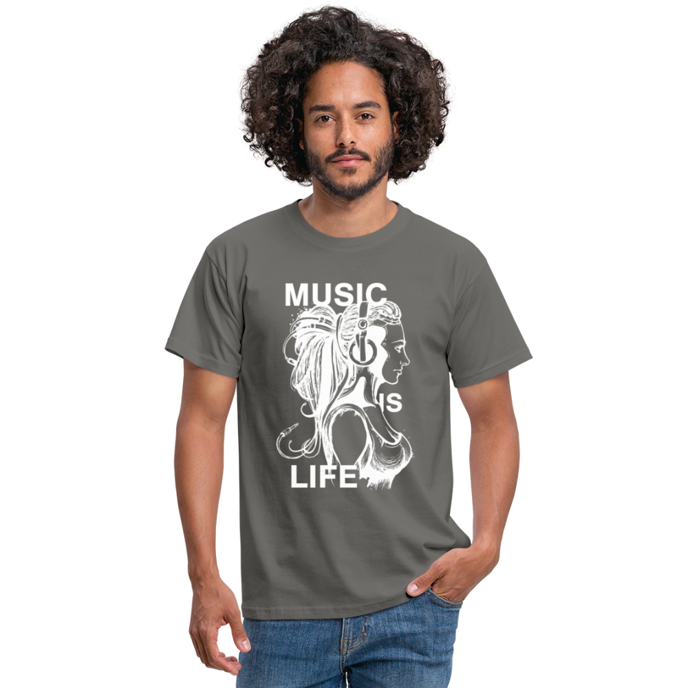 Camiseta hombre"music life" - graphite grey