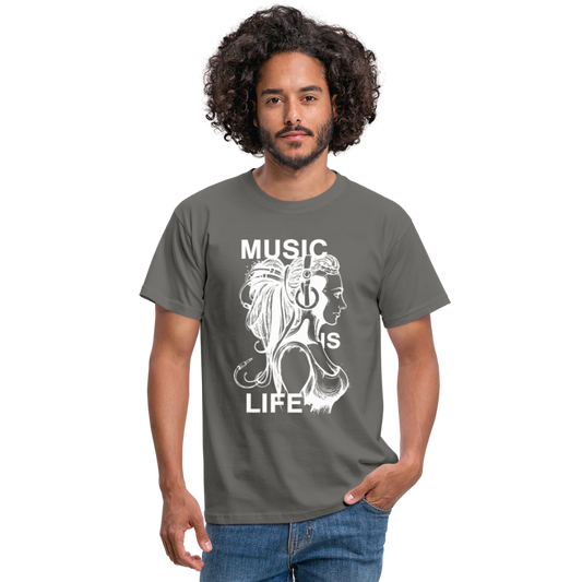 Camiseta hombre"music life" - graphite grey