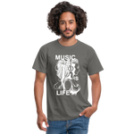 Camiseta hombre"music life" - graphite grey