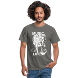 Camiseta hombre"music life" - graphite grey