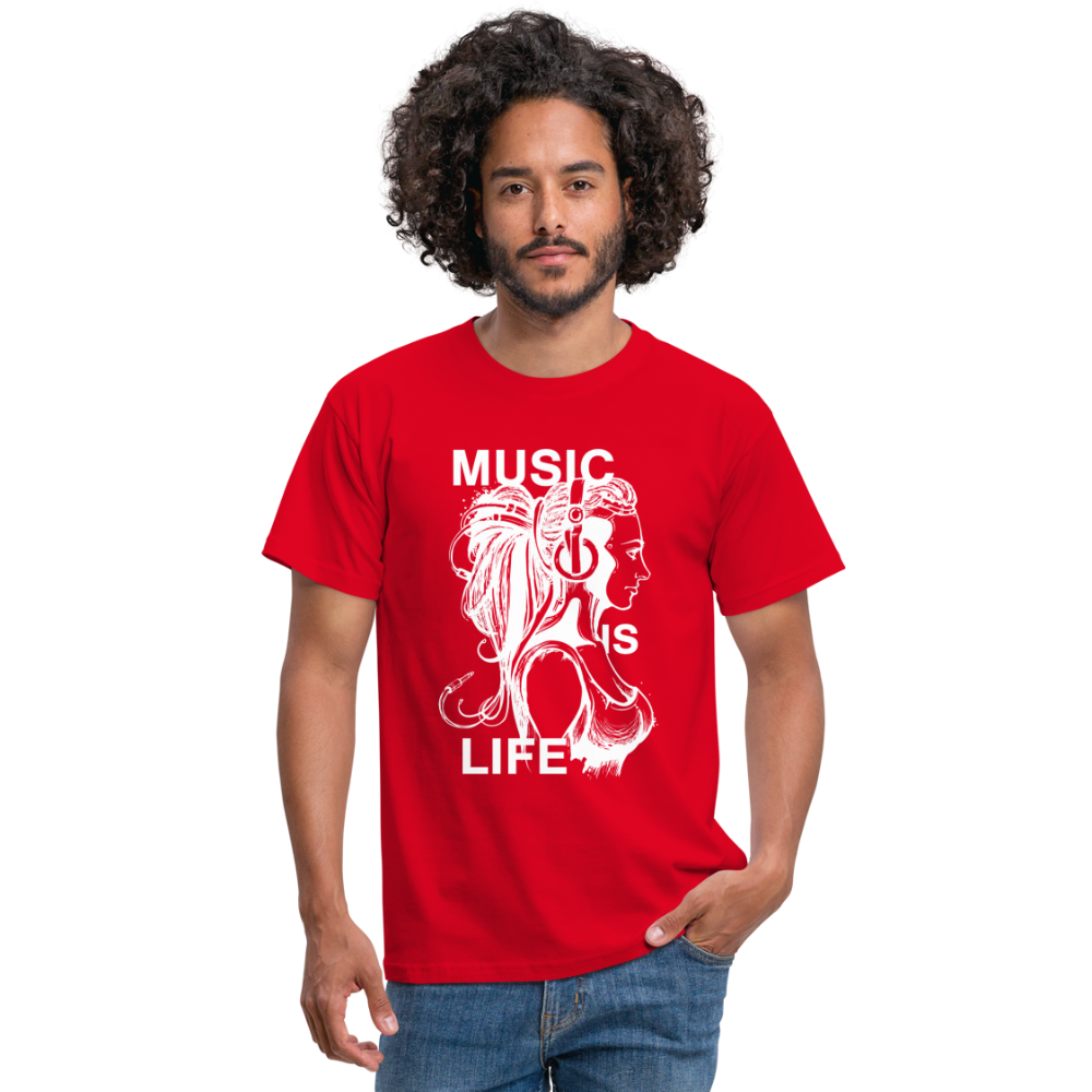 Camiseta hombre"music life" - red
