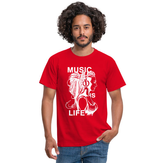 Camiseta hombre"music life" - red