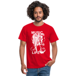 Camiseta hombre"music life" - red