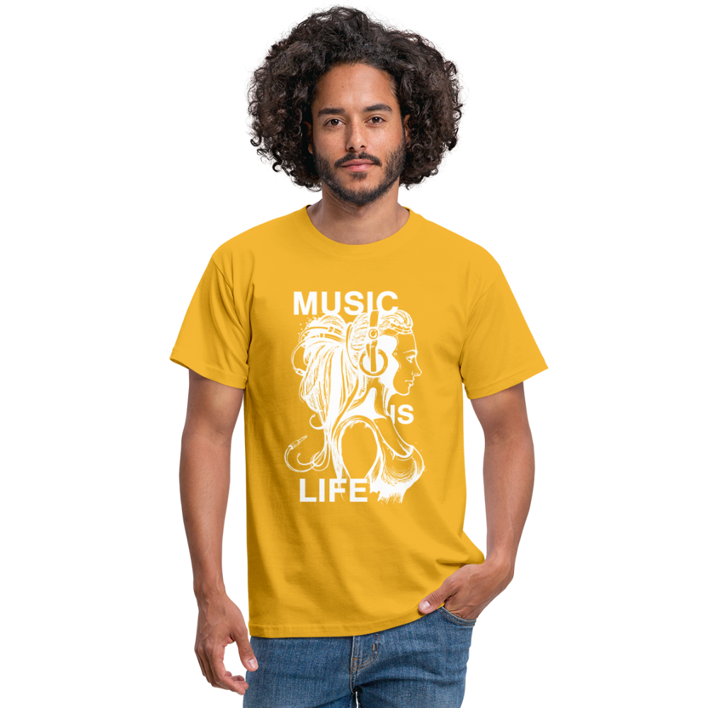 Camiseta hombre"music life" - yellow