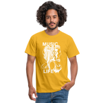 Camiseta hombre"music life" - yellow