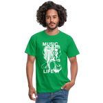 Camiseta hombre"music life" - kelly green