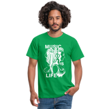 Camiseta hombre"music life" - kelly green