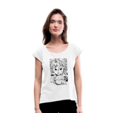 Camiseta con manga enrollada mujer"anime" - white