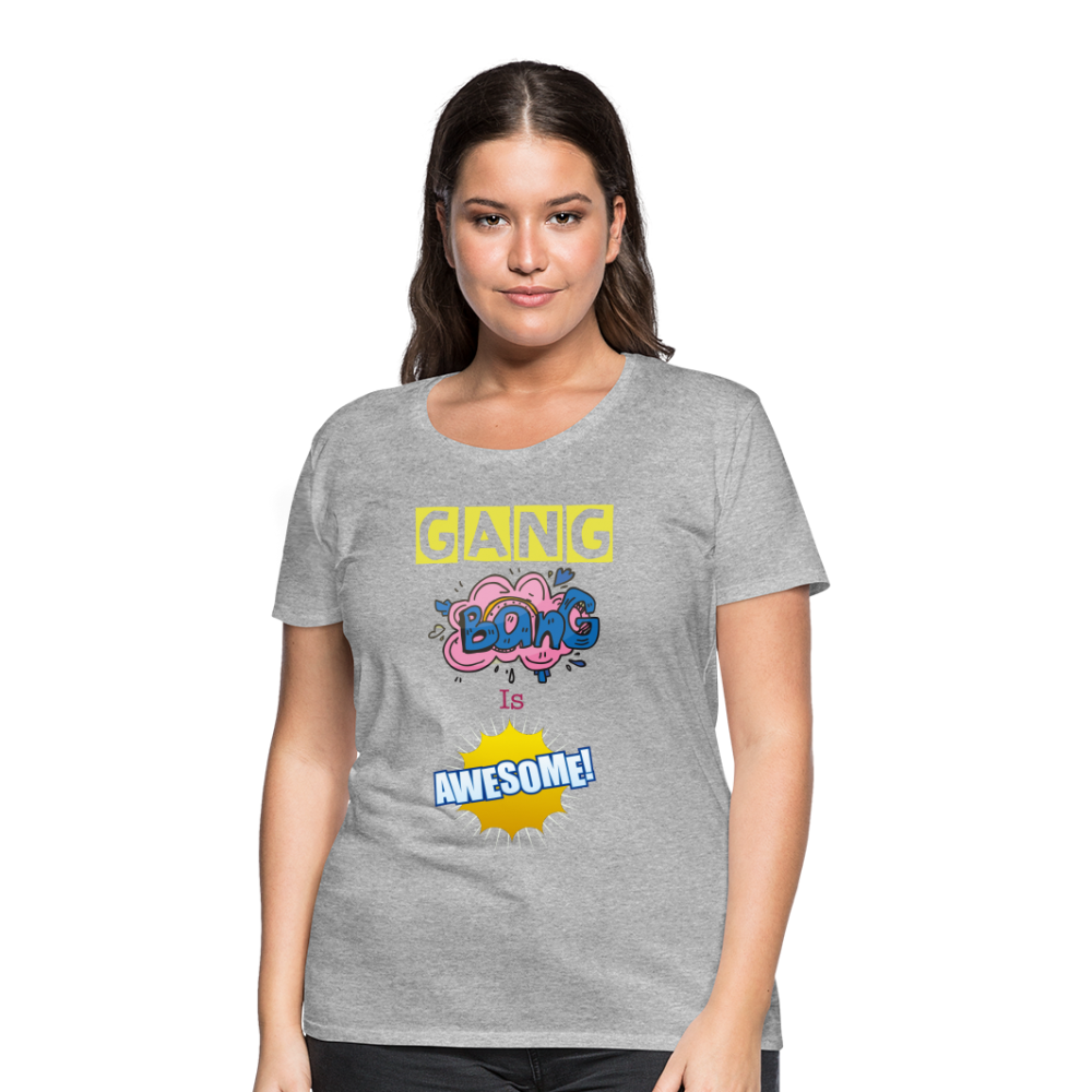 Camiseta premium mujer"gang bang" - heather grey