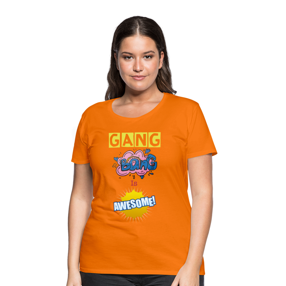 Camiseta premium mujer"gang bang" - orange