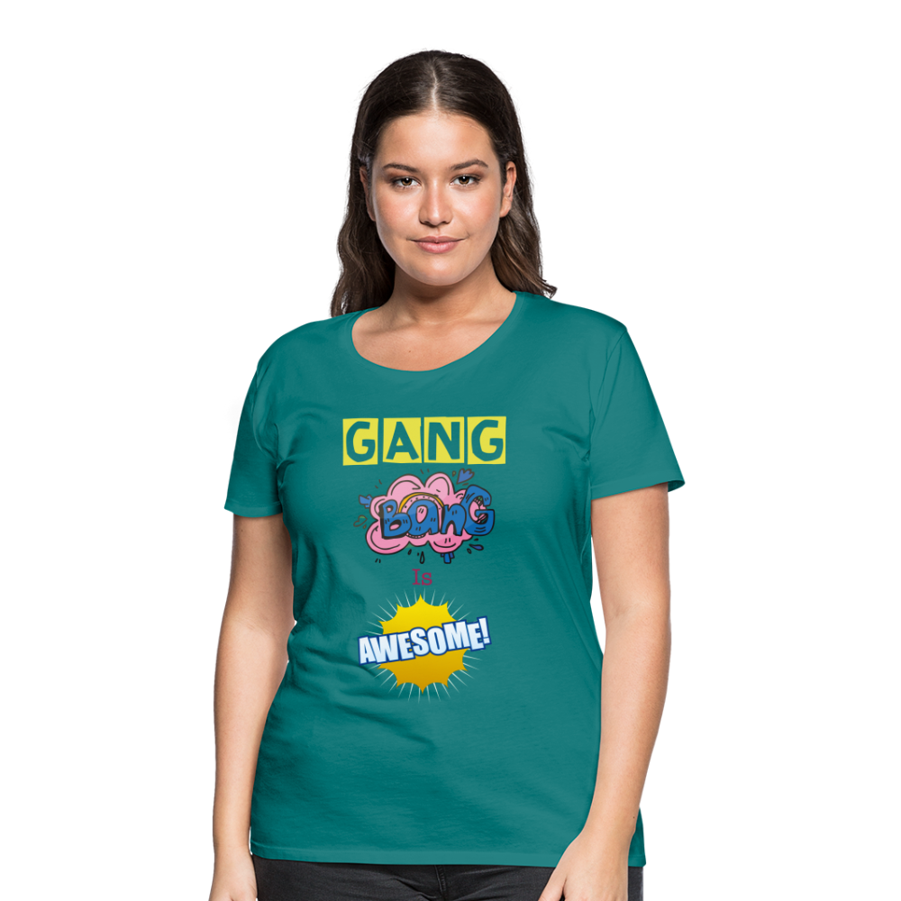 Camiseta premium mujer"gang bang" - diva blue