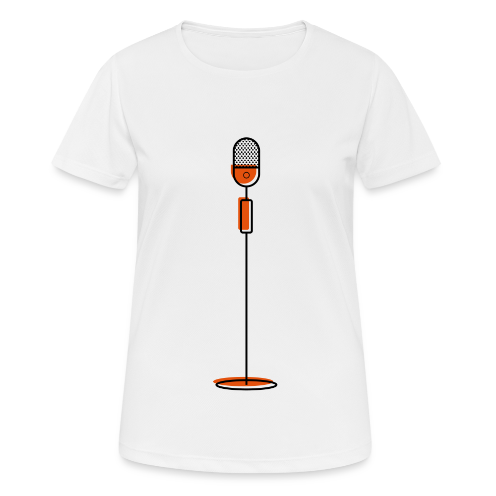 Camiseta mujer transpirable"microphone" - white