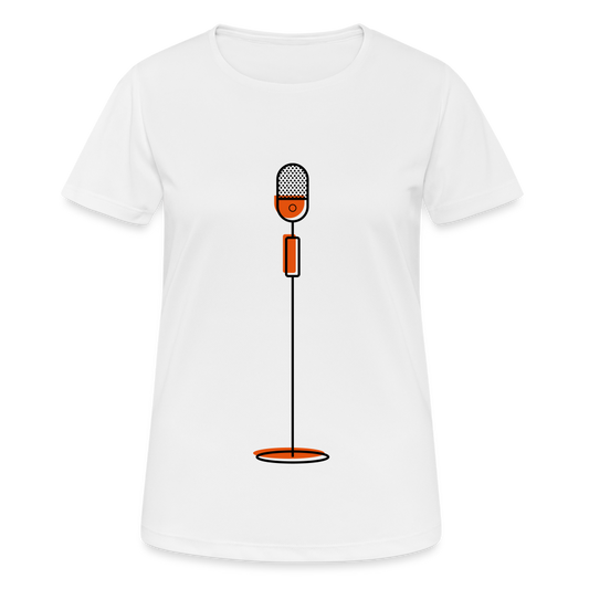 Camiseta mujer transpirable"microphone" - white