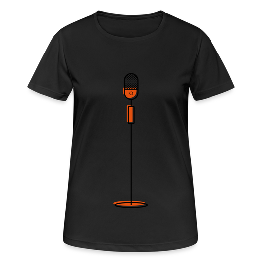 Camiseta mujer transpirable"microphone" - black
