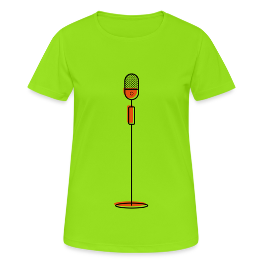 Camiseta mujer transpirable"microphone" - neon green