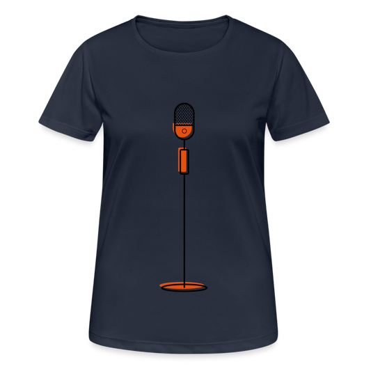 Camiseta mujer transpirable"microphone" - dark navy