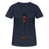 Camiseta mujer transpirable"microphone" - dark navy