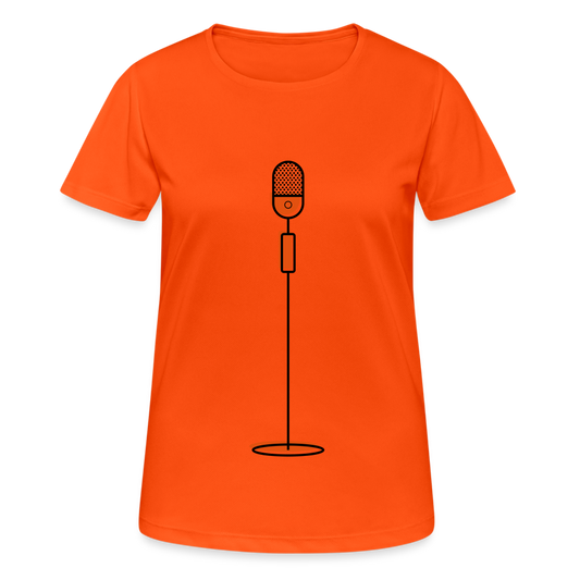 Camiseta mujer transpirable"microphone" - neon orange