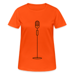 Camiseta mujer transpirable"microphone" - neon orange