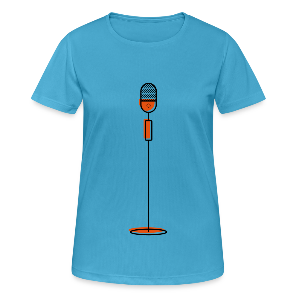 Camiseta mujer transpirable"microphone" - sapphire blue
