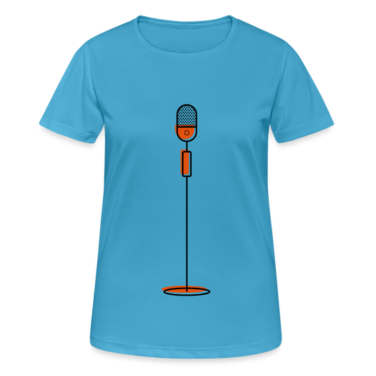 Camiseta mujer transpirable"microphone" - sapphire blue