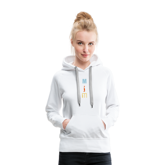 Sudadera con capucha premium para mujer"CD" - white