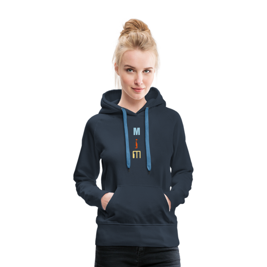Sudadera con capucha premium para mujer"CD" - navy